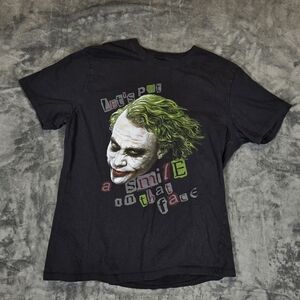 Y2K Joker Batman T Shirt Size Large Black